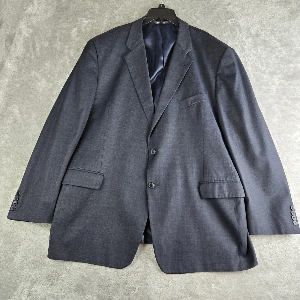 Vintage Joseph Abboud Loro Piana Blazer 48R Men Navy Blue Super 130s Wool Modern